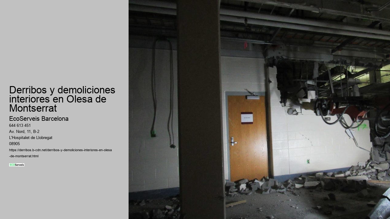 Derribos y demoliciones interiores en Olesa de Montserrat
